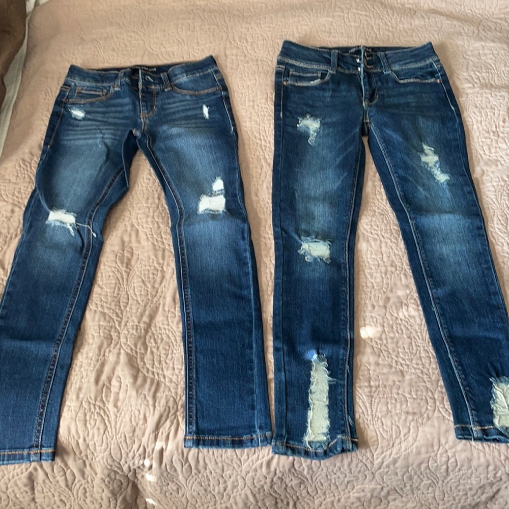 2 Pairs Girls Skinny Jeans